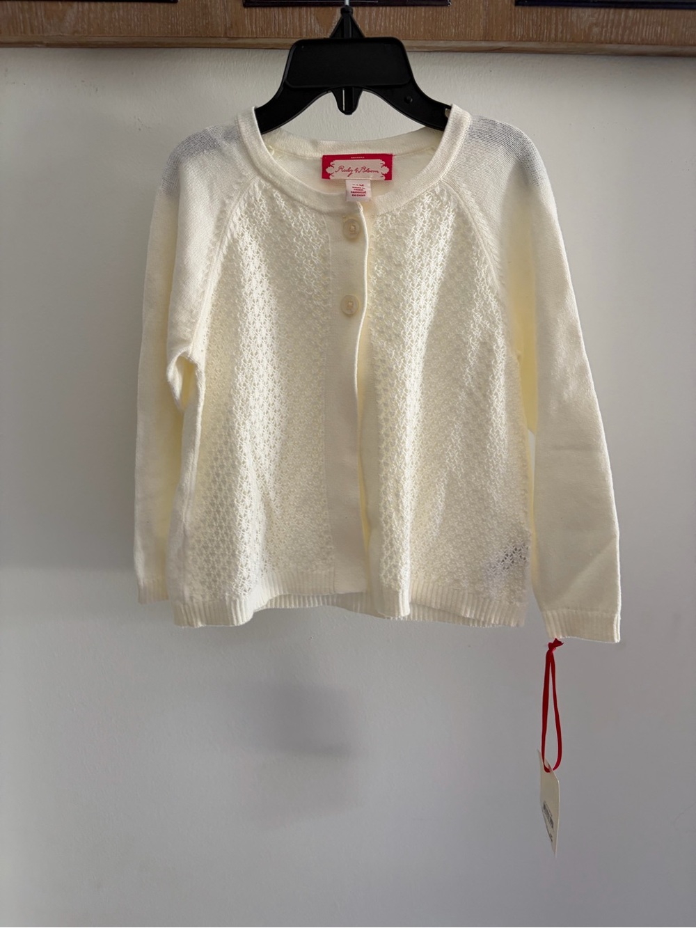 Ruby & Bloom Cream Knit Button-Front Cardigan